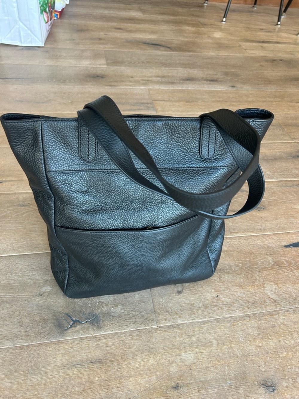 Fossil Black Pebbled Leather Tote